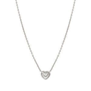 COSMIC LOVE NECKLACE 241706/004 SILVER SMALL HEART WITH WHITE CZ