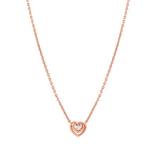 Load image into Gallery viewer, COSMIC LOVE NECKLACE 241706/005 ROSE GOLD SMALL HEART WITH WHITE CZ
