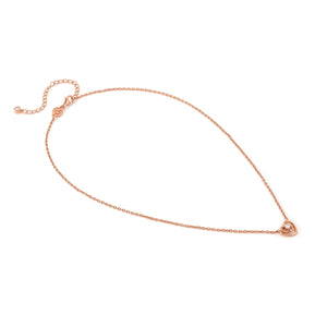 COSMIC LOVE NECKLACE 241706/005 ROSE GOLD SMALL HEART WITH WHITE CZ