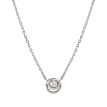 Load image into Gallery viewer, COSMIC LOVE NECKLACE 241706/053 SILVER SMALL CIRCLE WITH WHITE CZ
