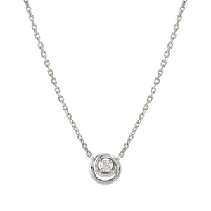 COSMIC LOVE NECKLACE 241706/053 SILVER SMALL CIRCLE WITH WHITE CZ