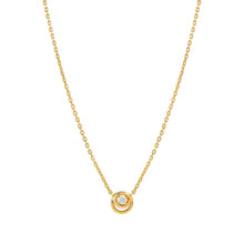 Load image into Gallery viewer, COSMIC LOVE NECKLACE 241706/054 GOLD SMALL CIRCLE WITH WHITE CZ
