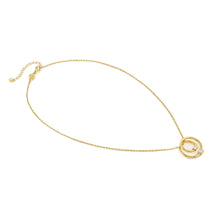 Load image into Gallery viewer, COSMIC LOVE NECKLACE 241708/054 GOLD LAYERED CIRCLE WITH WHITE CZ
