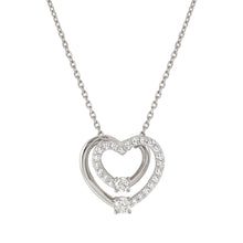 Load image into Gallery viewer, COSMIC LOVE NECKLACE 241709/004 SILVER LAYERED HEART PENDANT WITH WHITE CZ
