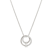 Load image into Gallery viewer, COSMIC LOVE NECKLACE 241709/053 SILVER LAYERED CIRCLE PENDANT WITH WHITE CZ
