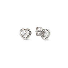 Load image into Gallery viewer, COSMIC LOVE EARRINGS 241710/004 SILVER  HEART STUD WITH CZ
