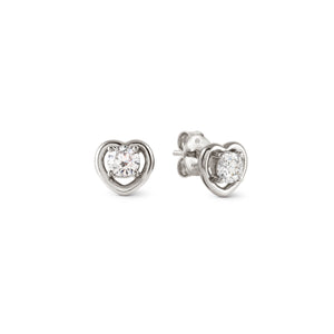 COSMIC LOVE EARRINGS 241710/004 SILVER  HEART STUD WITH CZ