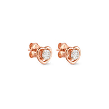 Load image into Gallery viewer, COSMIC LOVE EARRINGS 241710/005 ROSE GOLD HEART STUD WITH CZ
