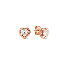 Load image into Gallery viewer, COSMIC LOVE EARRINGS 241710/005 ROSE GOLD HEART STUD WITH CZ
