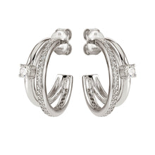 Load image into Gallery viewer, COSMIC LOVE EARRINGS 241712/001 SILVER WITH WHITE CZ
