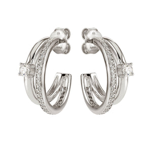 COSMIC LOVE EARRINGS 241712/001 SILVER WITH WHITE CZ