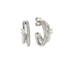 Load image into Gallery viewer, COSMIC LOVE EARRINGS 241712/001 SILVER WITH WHITE CZ
