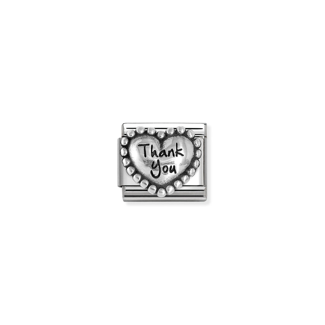 COMPOSABLE CLASSIC LINK 330101/83 THANKYOU HEART IN 925 SILVER