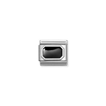 Load image into Gallery viewer, COMPOSABLE CLASSIC LINK 330206/34 RECTANGLE IN 925 SILVER &amp; BLACK ENAMEL
