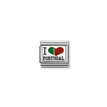 Load image into Gallery viewer, COMPOSABLE CLASSIC LINK 330209/50 I LOVE PORTUGAL HEART IN 925 SILVER &amp; ENAMEL
