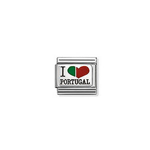 COMPOSABLE CLASSIC LINK 330209/50 I LOVE PORTUGAL HEART IN 925 SILVER & ENAMEL