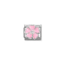 Load image into Gallery viewer, COMPOSABLE CLASSIC LINK 330321/14 PINK FLOWER ENAMEL IN 925 SILVER &amp; CZ
