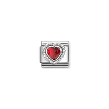 Load image into Gallery viewer, COMPOSABLE CLASSIC LINK 330605/005 FACETED RED CZ HEART IN 925 SILVER
