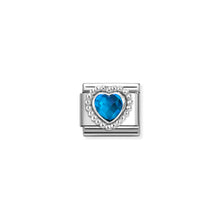 Load image into Gallery viewer, COMPOSABLE CLASSIC LINK 330605/007 FACETED BLUE CZ HEART IN 925 SILVER
