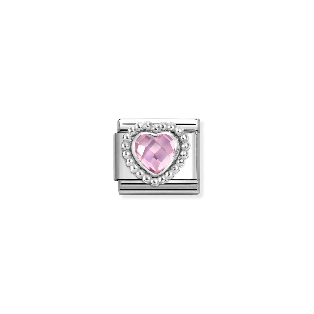 COMPOSABLE CLASSIC LINK 330606/003 PINK CZ HEART IN 925 SILVER