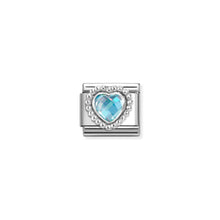 Load image into Gallery viewer, COMPOSABLE CLASSIC LINK 330606/006 LIGHT BLUE CZ HEART IN 925 SILVER
