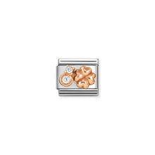 Load image into Gallery viewer, COMPOSABLE CLASSIC LINK 430305/52 LUCKY CLOVER WITH CZ IN 9K ROSE GOLD
