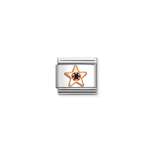 Load image into Gallery viewer, COMPOSABLE CLASSIC LINK 430305/38 STAR 9K ROSE GOLD &amp; BLACK CZ
