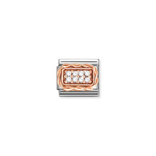 Load image into Gallery viewer, COMPOSABLE CLASSIC LINK 430318/01 PAVÉ 9K ROSE GOLD &amp; WHITE CZ
