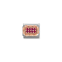 Load image into Gallery viewer, COMPOSABLE CLASSIC LINK 430318/02 PAVÉ SET 9K ROSE GOLD &amp; RED CZ
