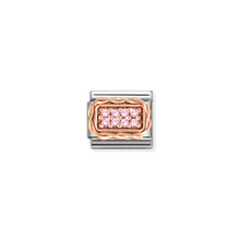 Load image into Gallery viewer, COMPOSABLE CLASSIC LINK 430318/06 PAVÉ SET 9K ROSE GOLD &amp; PINK CZ

