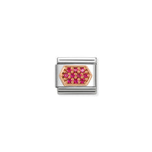 Load image into Gallery viewer, COMPOSABLE CLASSIC LINK 430319/06 RED CZ HEXAGON IN 9K ROSE GOLD
