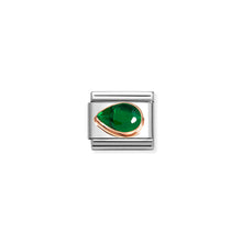 Load image into Gallery viewer, COMPOSABLE CLASSIC LINK 430605/004 TEAR DROP LEFT 9K ROSE GOLD &amp; GREEN CZ
