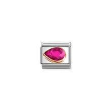 Load image into Gallery viewer, COMPOSABLE CLASSIC LINK 430605/005 TEAR DROP LEFT 9K ROSE GOLD &amp; RED CZ
