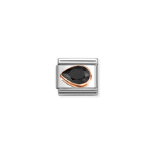 Load image into Gallery viewer, COMPOSABLE CLASSIC LINK 430605/011 TEAR DROP LEFT 9K ROSE GOLD &amp; BLACK CZ
