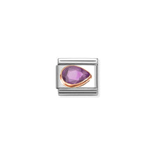 Load image into Gallery viewer, COMPOSABLE CLASSIC LINK 430606/001 TEAR DROP RIGHT 9K ROSE GOLD &amp; VIOLET CZ
