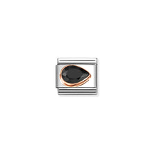 Load image into Gallery viewer, COMPOSABLE CLASSIC LINK 430606/011 TEAR DROP RIGHT 9K ROSE GOLD &amp; BLACK CZ
