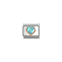 Load image into Gallery viewer, COMPOSABLE CLASSIC LINK 430607/006 LIGHT BLUE CZ HEART IN 9K ROSE GOLD
