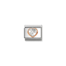 Load image into Gallery viewer, COMPOSABLE CLASSIC LINK 430607/010 WHITE CZ HEART IN 9K ROSE GOLD
