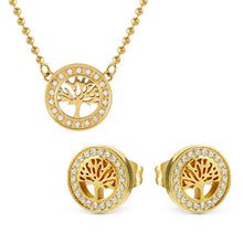 Load image into Gallery viewer, SOFFIO D&#39;AMORE EARRINGS 134008/017 GOLD TREE OF LIFE WITH CZ
