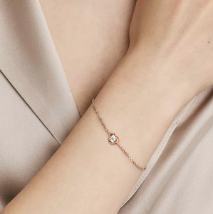 COSMIC LOVE BRACELET 241703/005 ROSE GOLD HEART WITH WHITE CZ