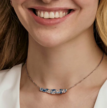 Load image into Gallery viewer, MOSAICA NECKLACE 241605/010 SILVER, WHITE &amp; BLUE CZ CLUSTER
