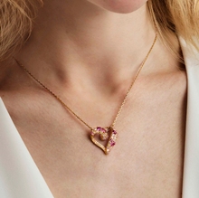 Load image into Gallery viewer, MOSAICA NECKLACE 241604/011 ROSE GOLD &amp; PINK CZ HEART
