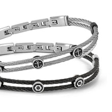 Load image into Gallery viewer, #SEALOVER BRACELET 135000/002 STAINLESS STEEL WITH ANCHORS &amp; BLACK DETAILS
