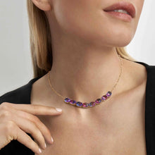 Load image into Gallery viewer, SYMBIOSI NECKLACE 240804/030 ROSE GOLD WITH PINK AND PURPLE TWO-TONE STONES
