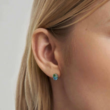 Load image into Gallery viewer, SYMBIOSI EARRINGS 240806/026 GOLD WITH BLUE AND GREEN TWO-TONE STONES
