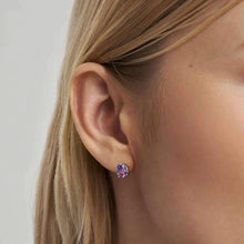 Load image into Gallery viewer, SYMBIOSI EARRINGS 240806/030 ROSE GOLD WITH PINK AND PURPLE TWO-TONE STONES
