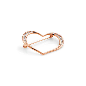 UNICA BROOCH 146411/002 ROSE GOLD HEART WITH CZ