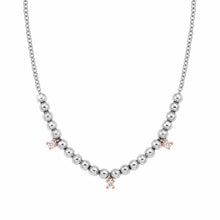 Load image into Gallery viewer, SPHERE NECKLACE 020354/034 STAINLESS STEEL, ROSE GOLD &amp; WHITE CRYSTAL
