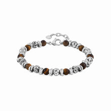 Load image into Gallery viewer, INSTINCT BRACELET 027919/041 STAINLESS STEEL WITH LAVA STONES &amp; TIGER&#39;S EYE
