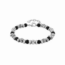 Load image into Gallery viewer, INSTINCT BRACELET 027919/044 STAINLESS STEEL WITH LAVA STONES &amp; BLACK OPAQUE ONYX
